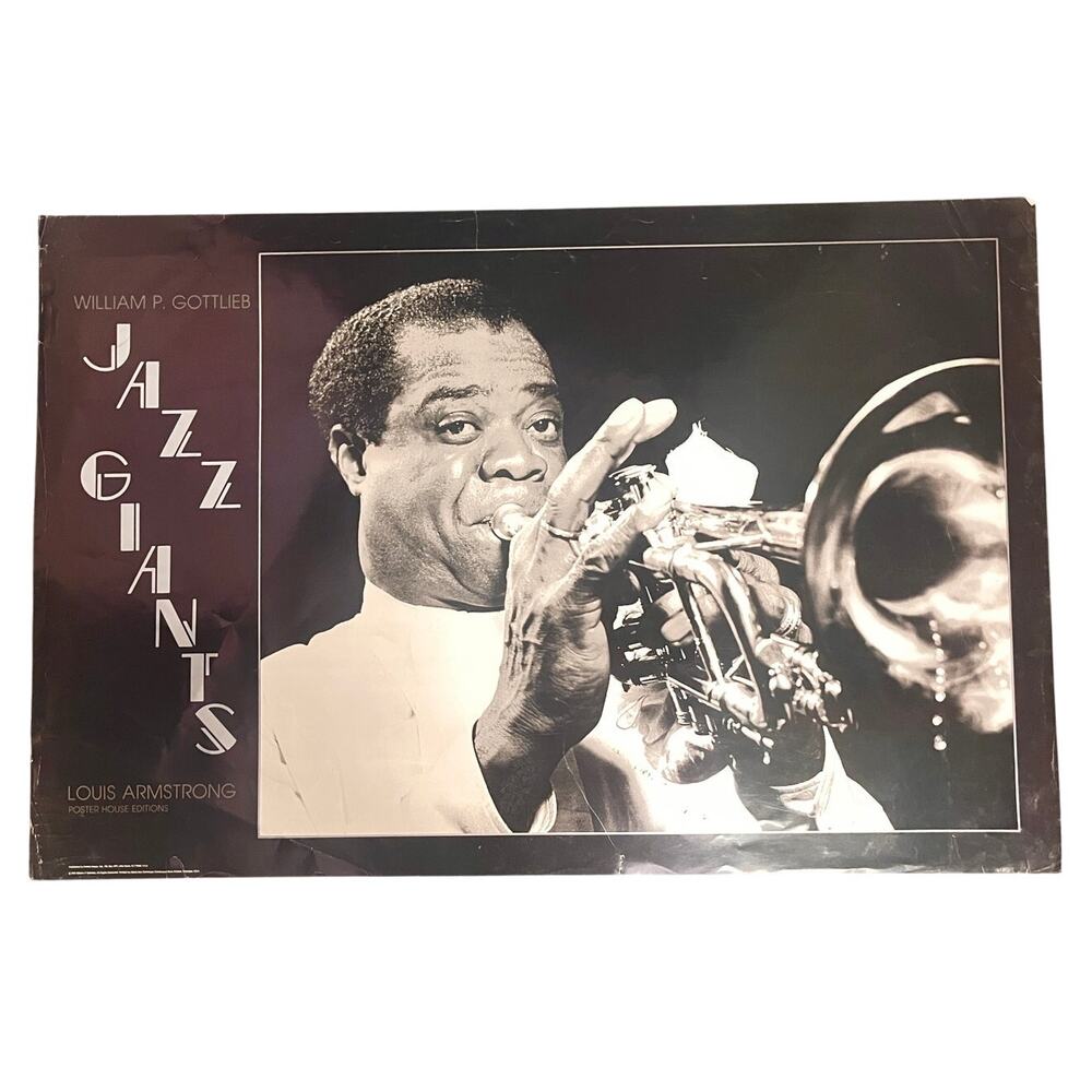 Vintage Louis Armstrong Poster House Editions William Gottlieb Jazz Giant